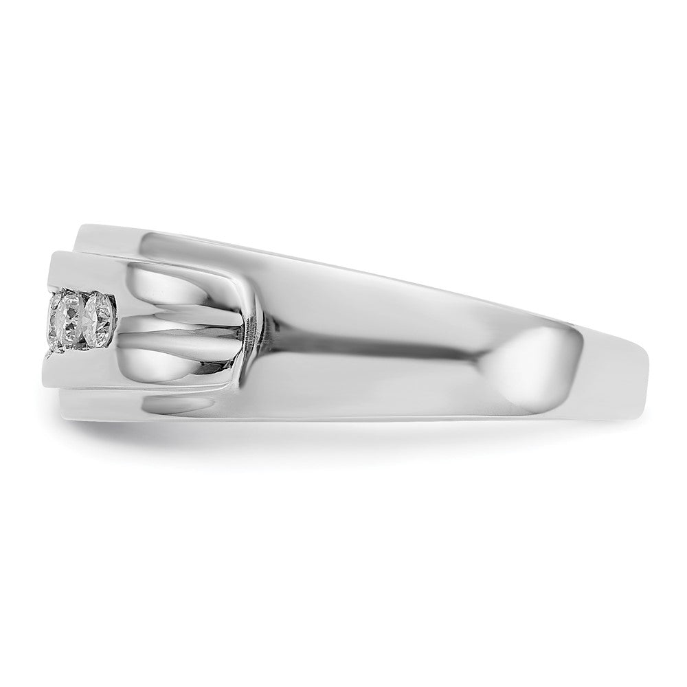IB Goodman 14k White Gold 1/4 carat Diamond 5-stone Mens Channel Ring
