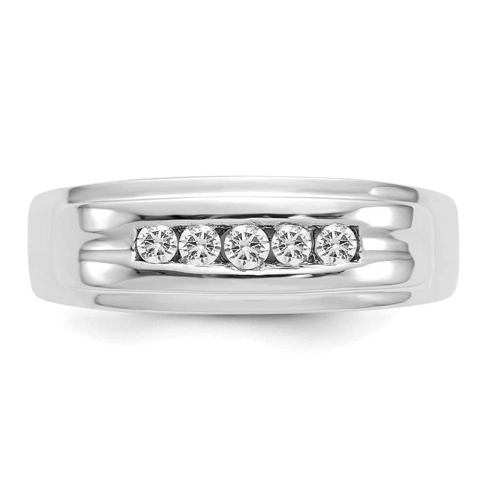IB Goodman 14k White Gold 1/4 carat Diamond 5-stone Mens Channel Ring