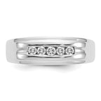 IB Goodman 14k White Gold 1/4 carat Diamond 5-stone Mens Channel Ring
