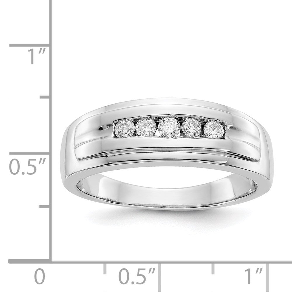 IB Goodman 14k White Gold 1/4 carat Diamond 5-stone Mens Channel Ring