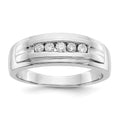 IB Goodman 14k White Gold 1/4 carat Diamond 5-stone Mens Channel Ring