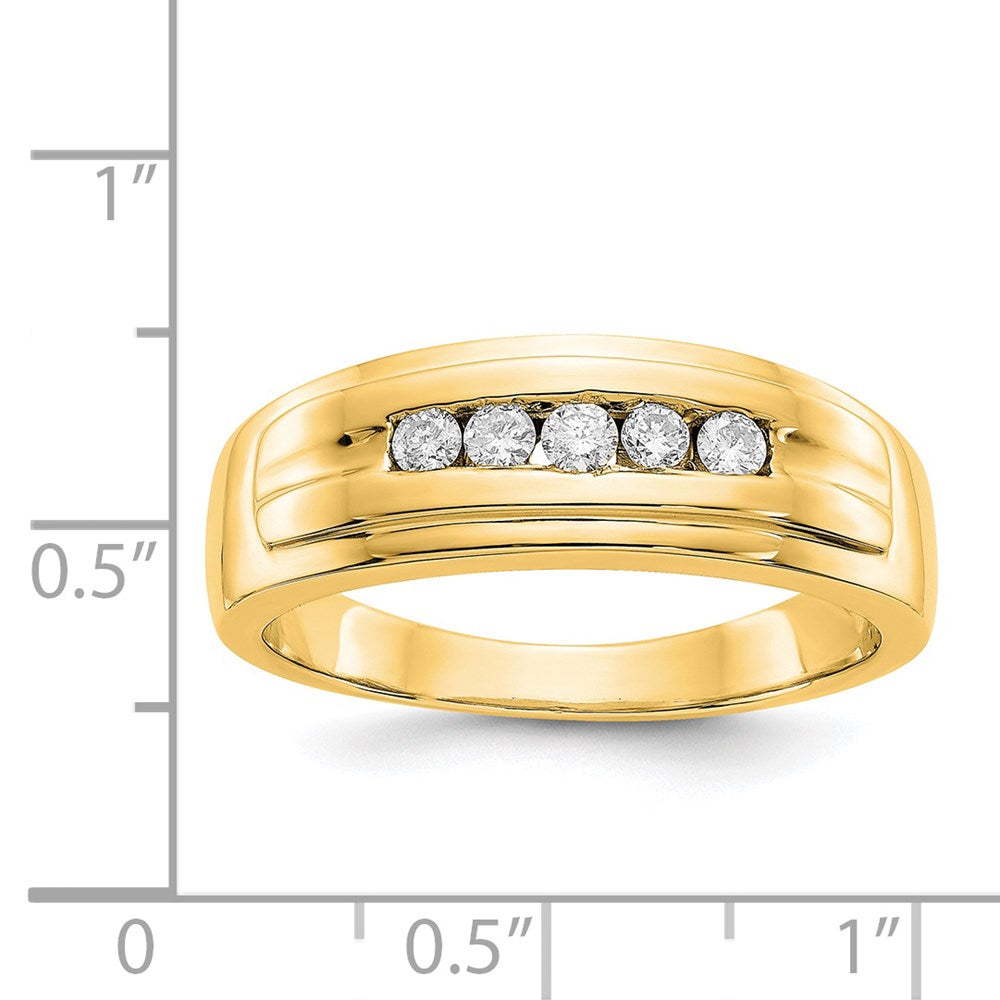 IB Goodman 14k 1/4 carat Diamond 5-stone Mens Channel Ring
