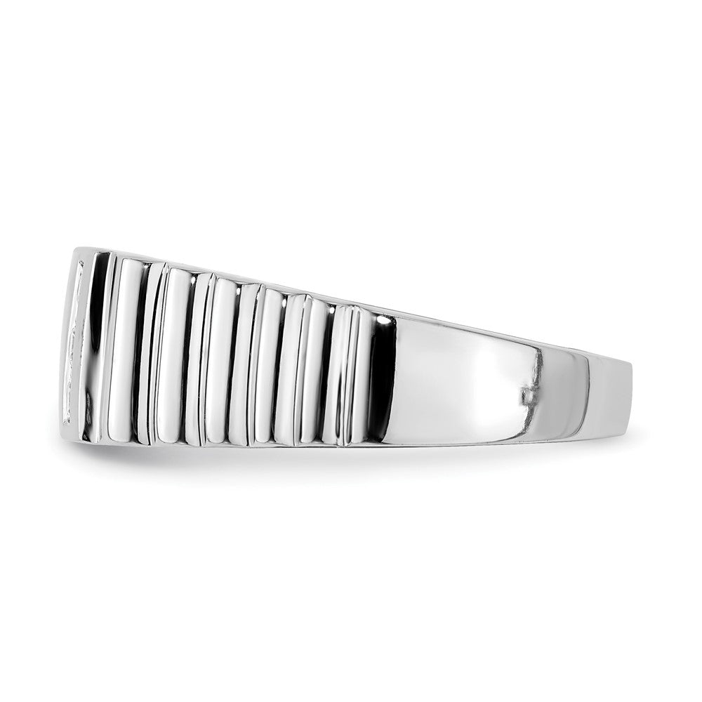 IB Goodman 14k White Gold 1/8 carat Diamond 3-stone Mens Ring