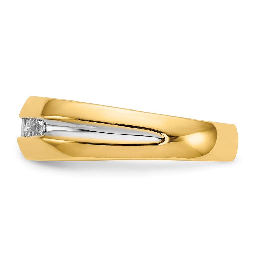 IB Goodman 14k with White Rhodium 1/4 carat Square Diamond 5-stone Mens Channel Ring