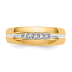 IB Goodman 14k with White Rhodium 1/4 carat Square Diamond 5-stone Mens Channel Ring
