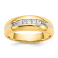 IB Goodman 14k with White Rhodium 1/4 carat Square Diamond 5-stone Mens Channel Ring