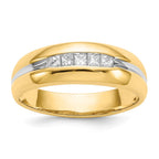 IB Goodman 14k with White Rhodium 1/4 carat Square Diamond 5-stone Mens Channel Ring
