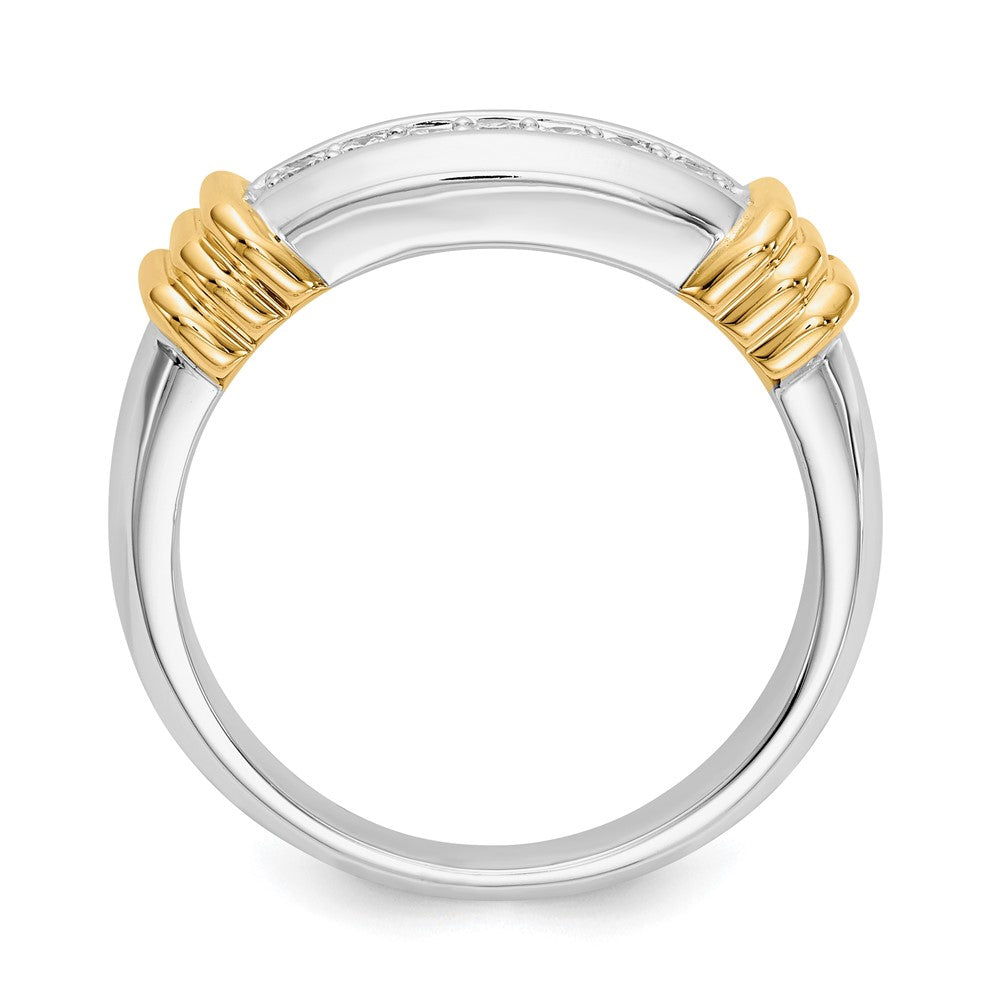 IB Goodman 14k Two-tone 1/4 carat Diamond 7-stone Mens Ring