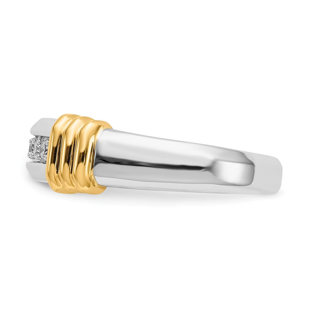 IB Goodman 14k Two-tone 1/4 carat Diamond 7-stone Mens Ring