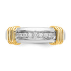 IB Goodman 14k Two-tone 1/4 carat Diamond 7-stone Mens Ring
