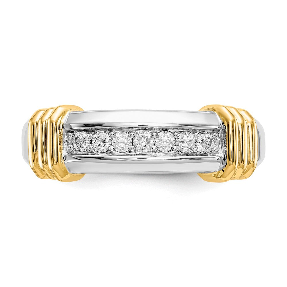 IB Goodman 14k Two-tone 1/4 carat Diamond 7-stone Mens Ring