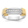 IB Goodman 14k Two-tone 1/4 carat Diamond 7-stone Mens Ring