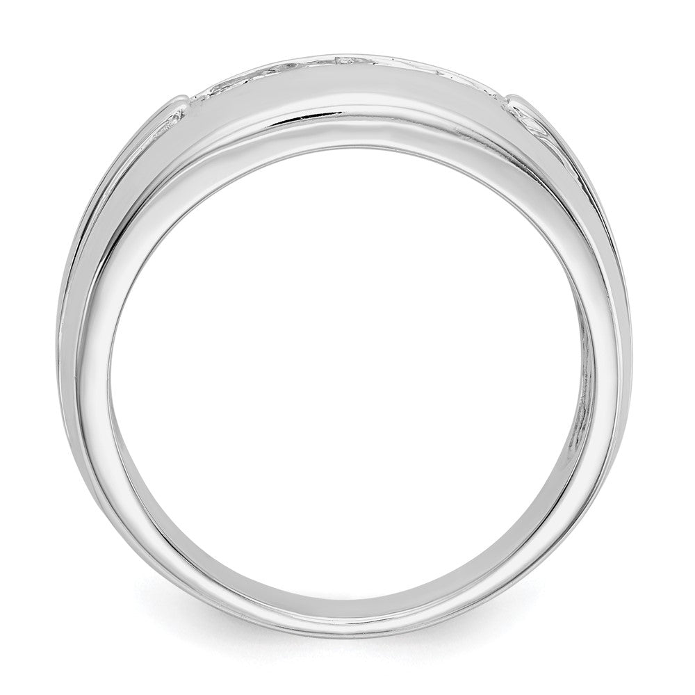 IB Goodman 14k White Gold 1/10 carat Diamond 5-stone Mens Ring