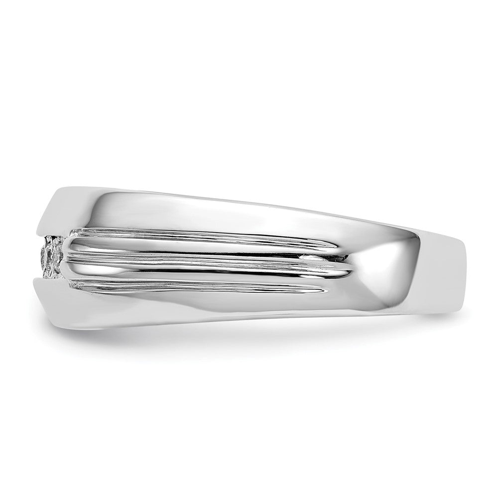 IB Goodman 14k White Gold 1/10 carat Diamond 5-stone Mens Ring