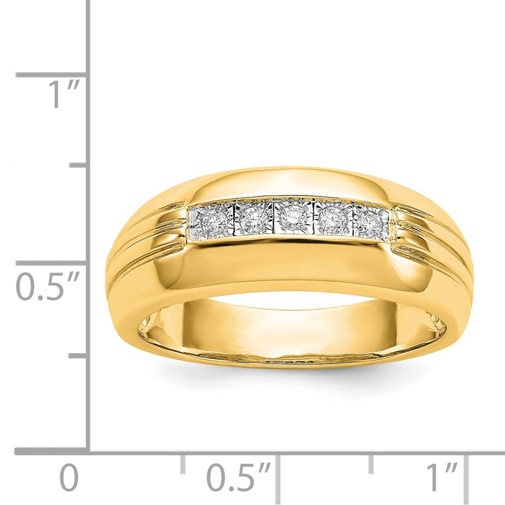 IB Goodman 14k 1/10 carat Diamond 5-stone Mens Ring