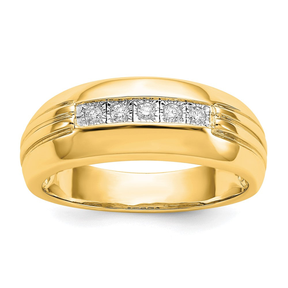 IB Goodman 14k 1/10 carat Diamond 5-stone Mens Ring