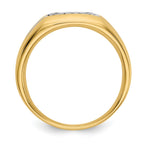 IB Goodman 14k and White Rhodium 1/20 carat Diamond 3-stone Mens Ring