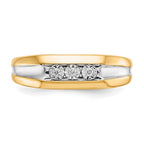 IB Goodman 14k and White Rhodium 1/20 carat Diamond 3-stone Mens Ring