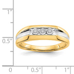 IB Goodman 14k and White Rhodium 1/20 carat Diamond 3-stone Mens Ring