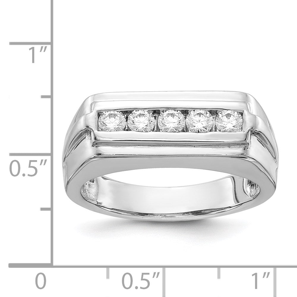 IB Goodman 14k White Gold 1/2 carat Diamond 5-stone Mens Ring