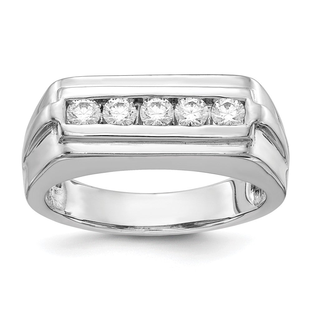 IB Goodman 14k White Gold 1/2 carat Diamond 5-stone Mens Ring