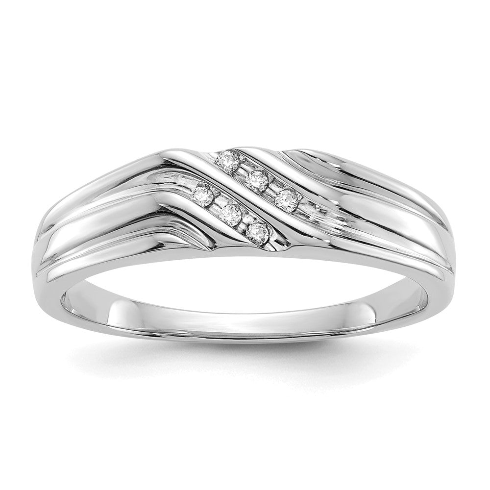 IB Goodman 14k White Gold 1/20 carat Diamond Mens Ring