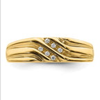 IB Goodman 14k and White Rhodium 1/20 carat Diamond Mens Ring