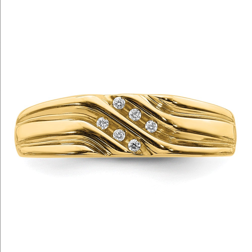 IB Goodman 14k and White Rhodium 1/20 carat Diamond Mens Ring
