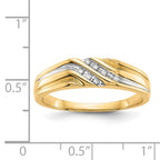 IB Goodman 14k and White Rhodium 1/20 carat Diamond Mens Ring