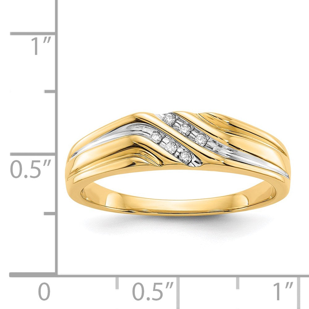IB Goodman 14k and White Rhodium 1/20 carat Diamond Mens Ring