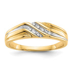 IB Goodman 14k and White Rhodium 1/20 carat Diamond Mens Ring