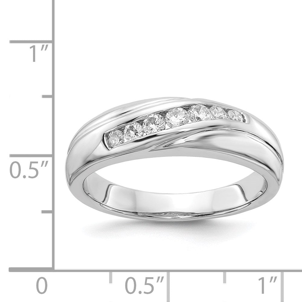IB Goodman 14k White Gold 1/3 carat Diamond 7-stone Mens Ring
