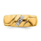 IB Goodman 14k 1/6 carat Diamond 3-stone Mens Ring