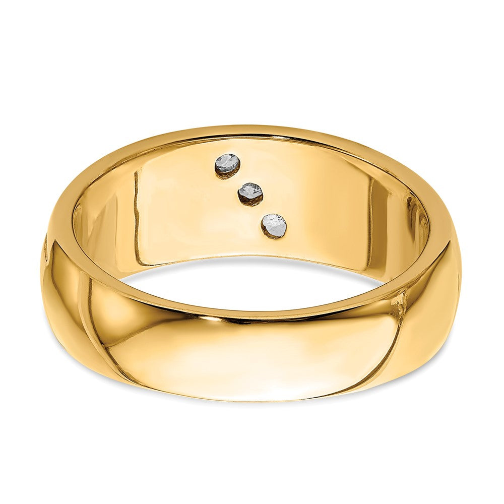 IB Goodman 14k 1/6 carat Diamond 3-stone Mens Ring