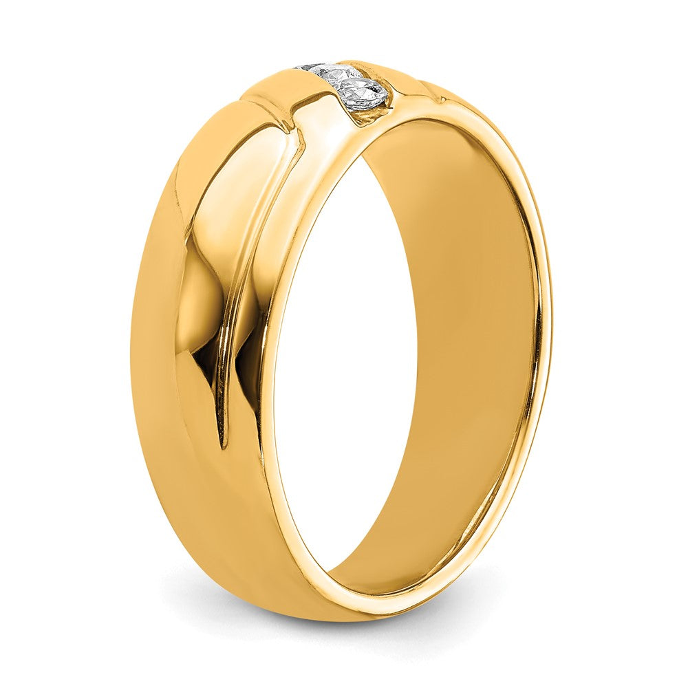 IB Goodman 14k 1/6 carat Diamond 3-stone Mens Ring