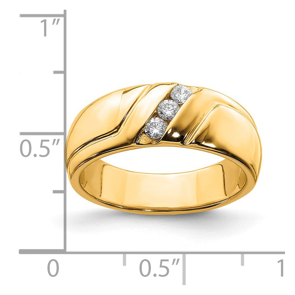IB Goodman 14k 1/6 carat Diamond 3-stone Mens Ring