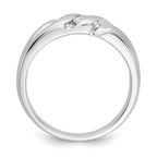 IB Goodman 14k White Gold 1/10 carat Diamond 3-stone Mens Ring