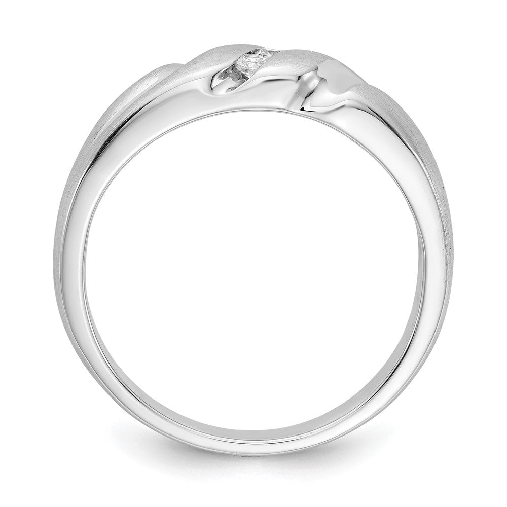 IB Goodman 14k White Gold 1/10 carat Diamond 3-stone Mens Ring