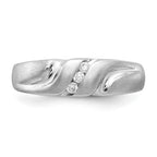 IB Goodman 14k White Gold 1/10 carat Diamond 3-stone Mens Ring