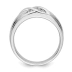 IB Goodman 14k White Gold 1/15 carat Diamond 3-stone Mens Ring
