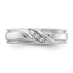 IB Goodman 14k White Gold 1/15 carat Diamond 3-stone Mens Ring
