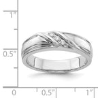 IB Goodman 14k White Gold 1/15 carat Diamond 3-stone Mens Ring