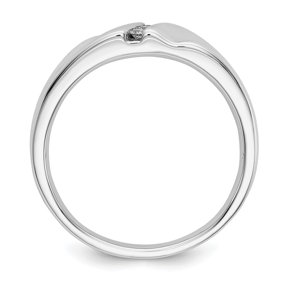 IB Goodman 14k White Gold 1/15 carat Diamond 3-stone Mens Ring