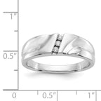 IB Goodman 14k White Gold 1/15 carat Diamond 3-stone Mens Ring