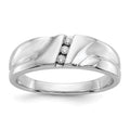 IB Goodman 14k White Gold 1/15 carat Diamond 3-stone Mens Ring