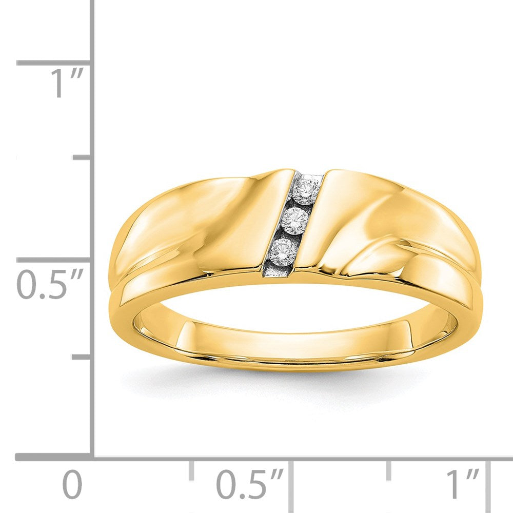 IB Goodman 14k 1/15 carat Diamond 3-stone Mens Ring