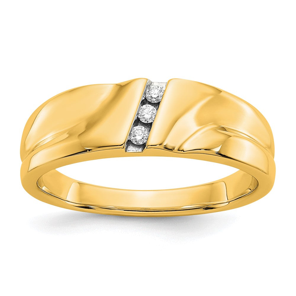 IB Goodman 14k 1/15 carat Diamond 3-stone Mens Ring