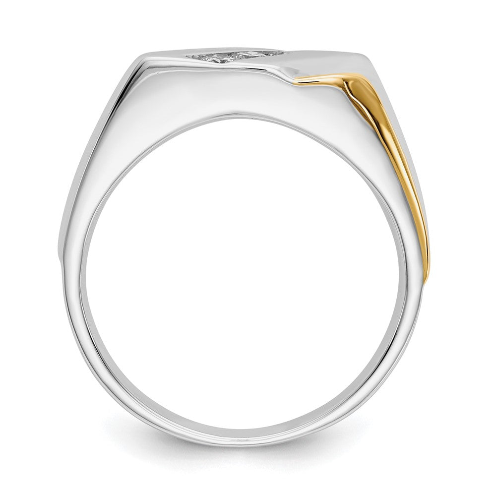 IB Goodman 14k Two-tone 1/5 carat Diamond 3-stone Mens Ring