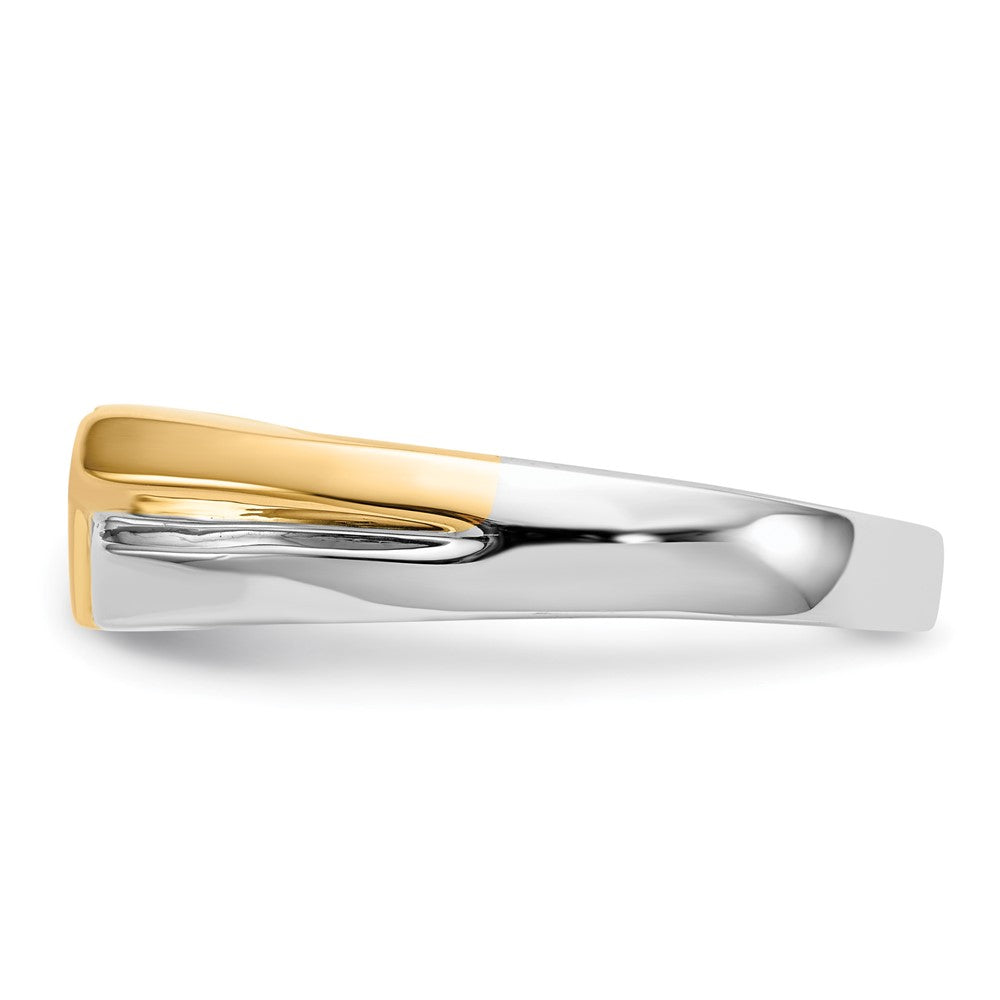 IB Goodman 14k Two-tone 1/6 carat Diamond 3-stone Mens Ring