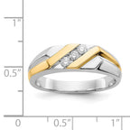 IB Goodman 14k Two-tone 1/6 carat Diamond 3-stone Mens Ring